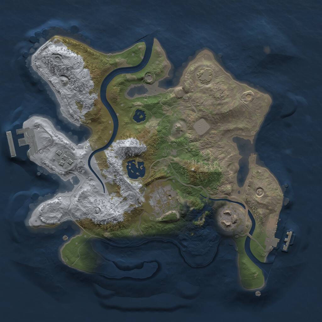 Rust Map: Procedural Map, Size: 2500, Seed: 5846920, 8 Monuments