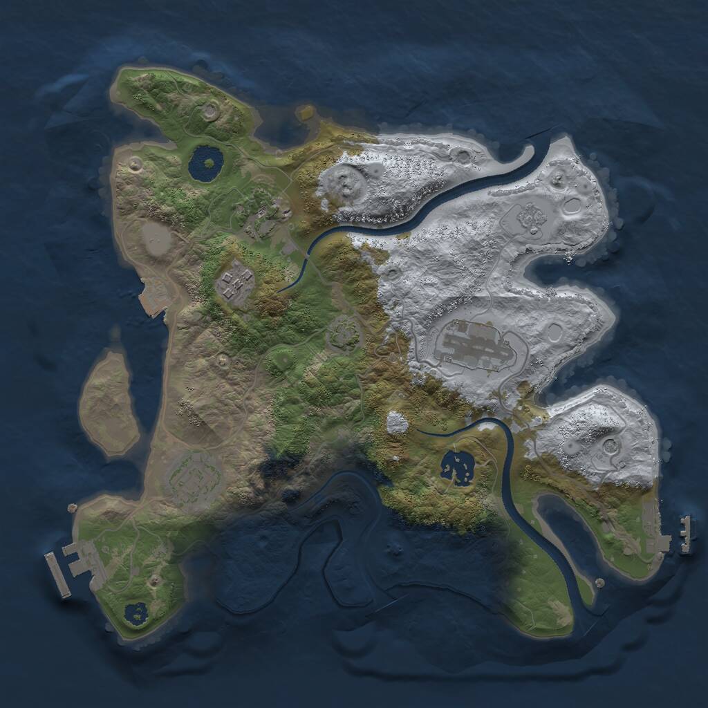 Rust Map: Procedural Map, Size: 3000, Seed: 1074620034, 11 Monuments