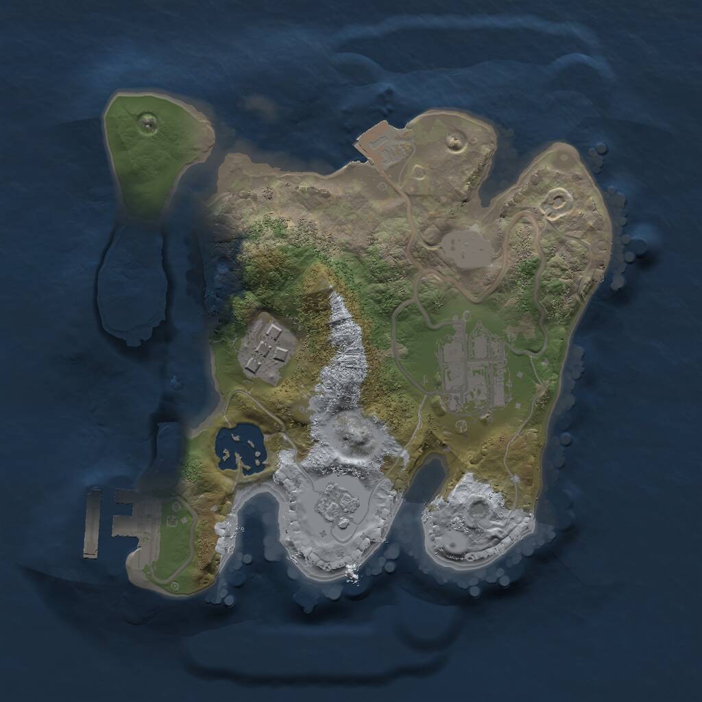 Rust Map: Procedural Map, Size: 2000, Seed: 1097406955, 6 Monuments