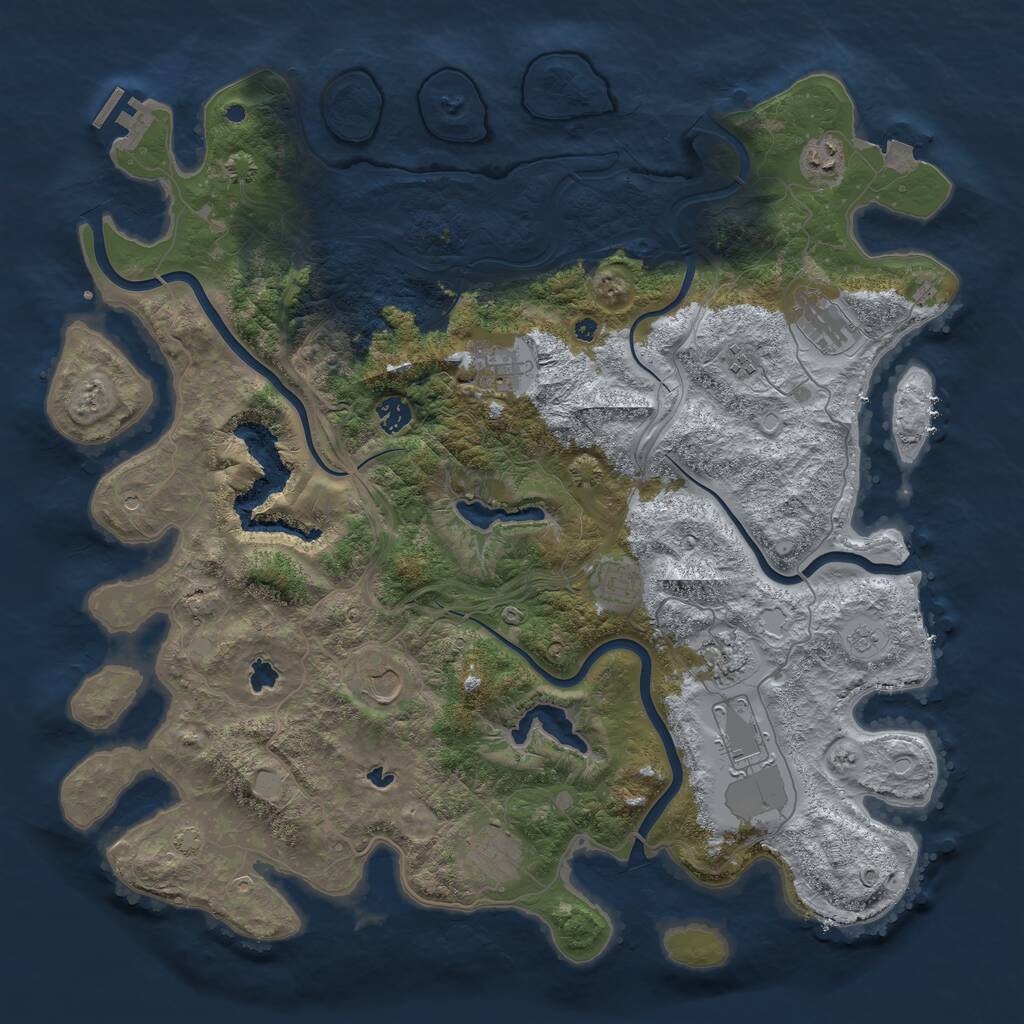 Rust Map: Procedural Map, Size: 4500, Seed: 187690693, 15 Monuments