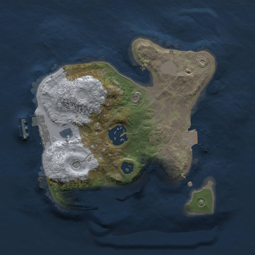 Rust Map: Procedural Map, Size: 2000, Seed: 42892, 5 Monuments
