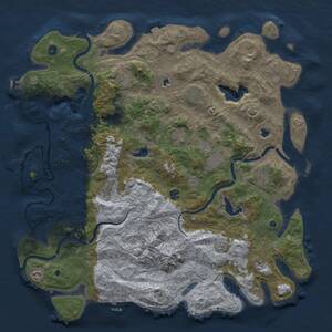 Thumbnail Rust Map: Procedural Map, Size: 5000, Seed: 1261445675, 17 Monuments