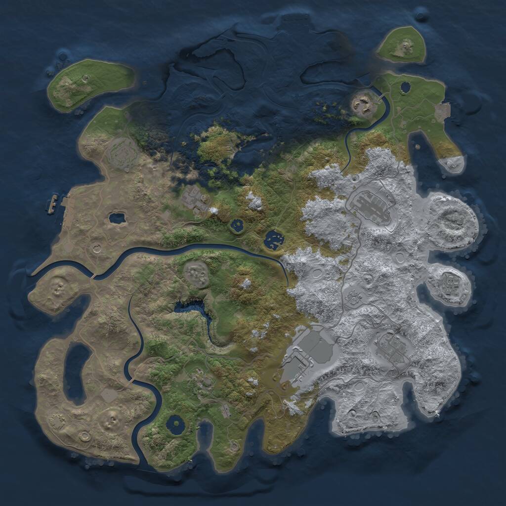 Rust Map: Procedural Map, Size: 4000, Seed: 1761889578, 15 Monuments