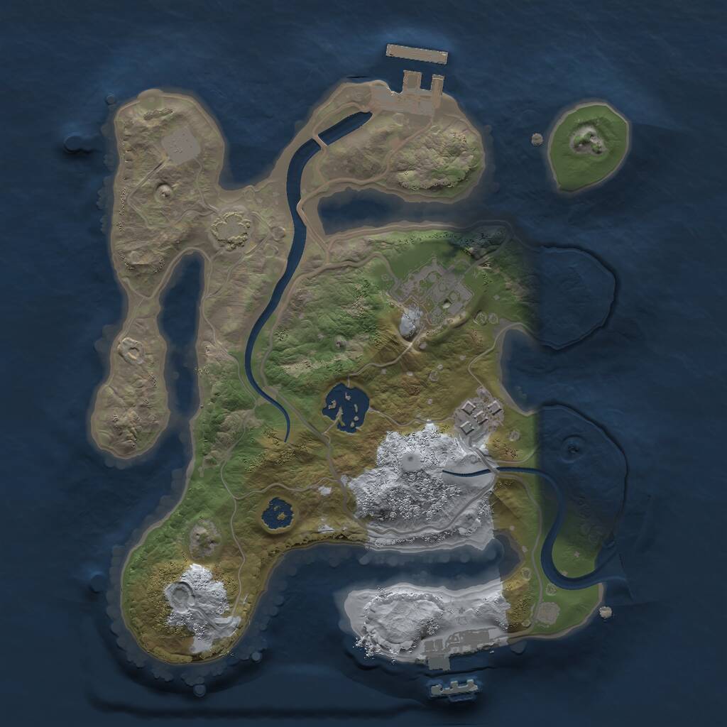 Rust Map: Procedural Map, Size: 2400, Seed: 1838209829, 7 Monuments