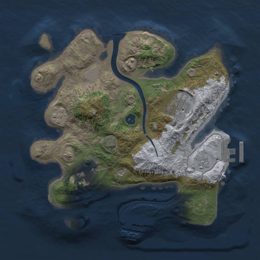 Rust Map: Procedural Map, Size: 2500, Seed: 836433519, 9 Monuments