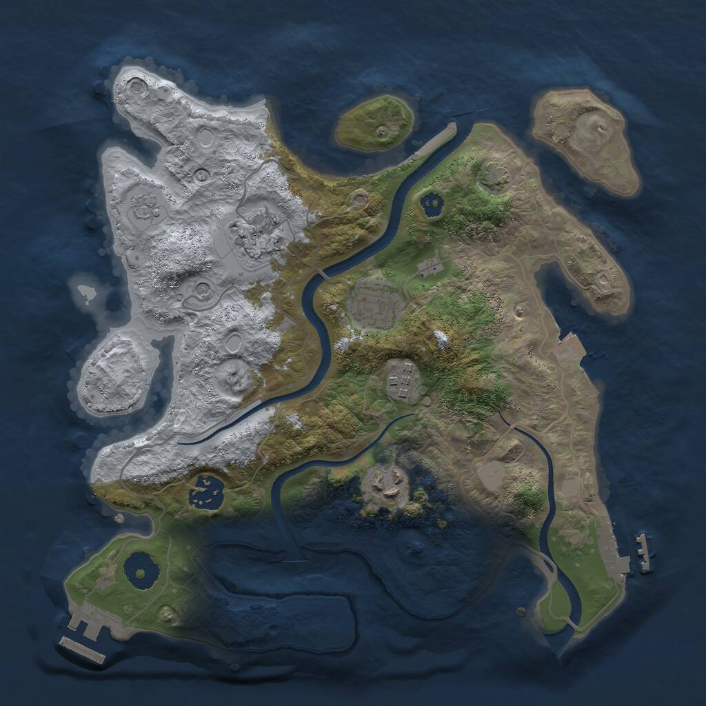 Rust Map: Procedural Map, Size: 3000, Seed: 22719, 11 Monuments