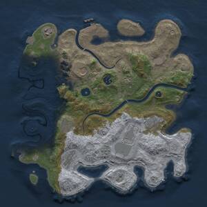 Thumbnail Rust Map: Procedural Map, Size: 3500, Seed: 68593465, 15 Monuments