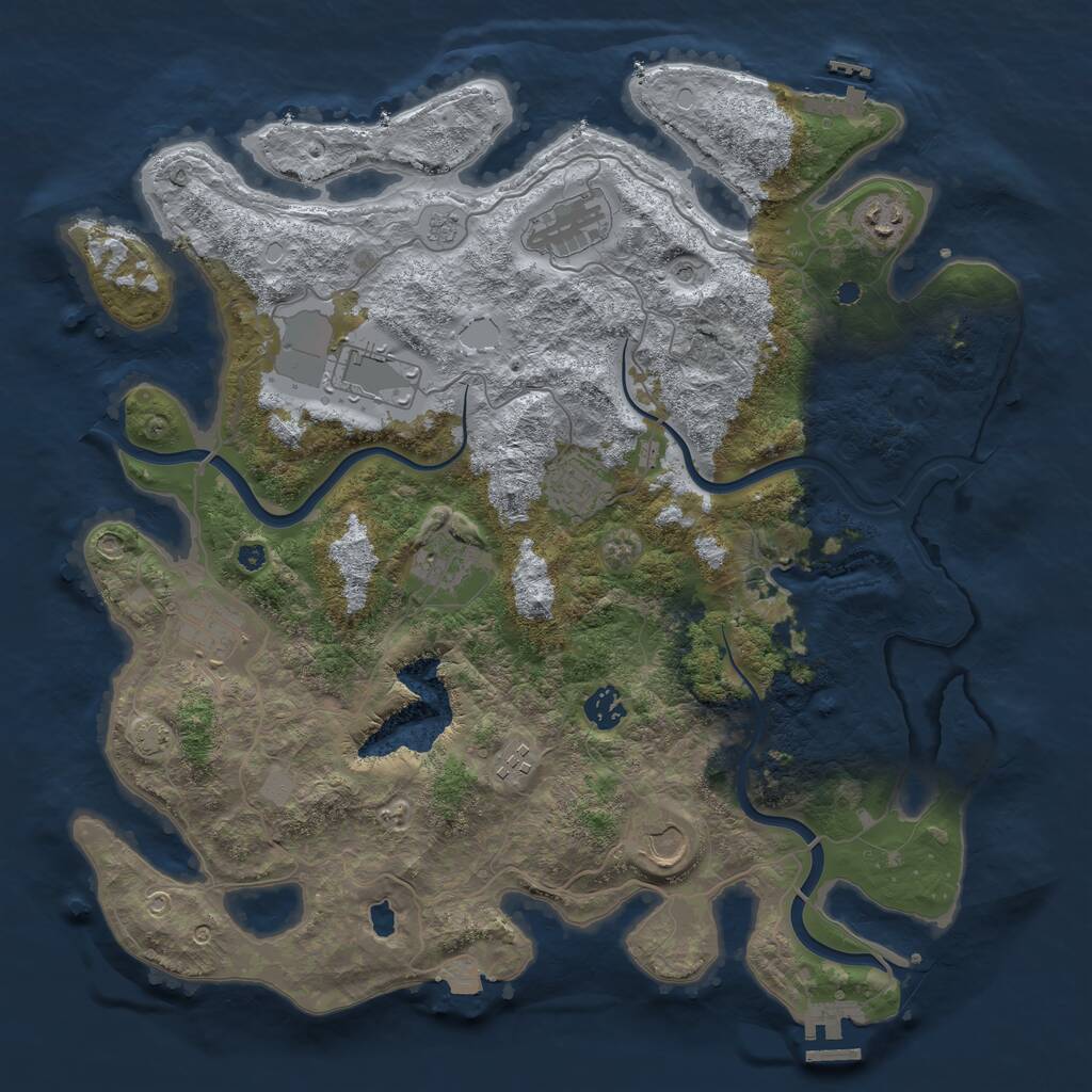 Rust Map: Procedural Map, Size: 4000, Seed: 5850996, 15 Monuments