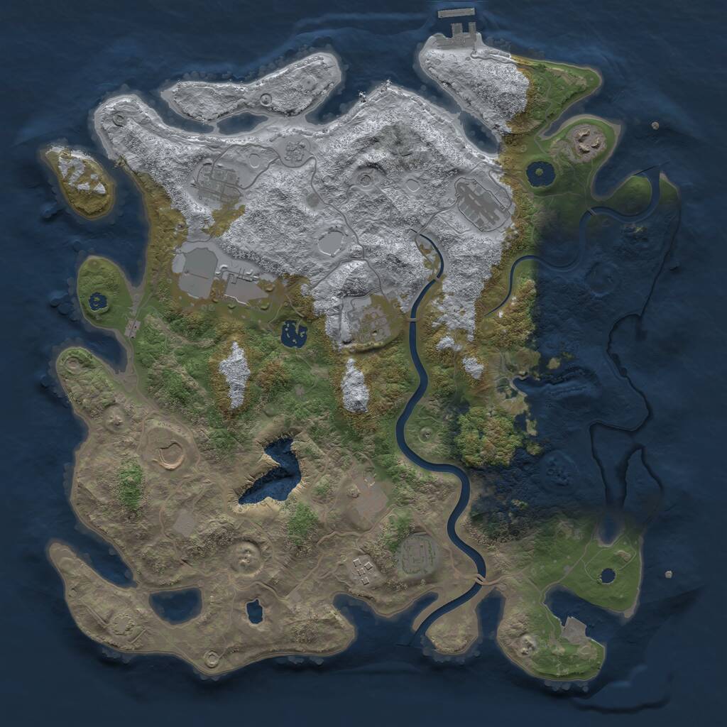 Rust Map: Procedural Map, Size: 4000, Seed: 5850996, 15 Monuments