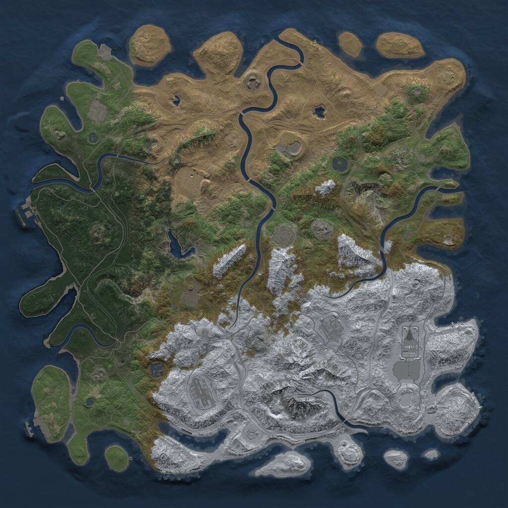 Rust Map: Procedural Map, Size: 5000, Seed: 1273571341, 19 Monuments