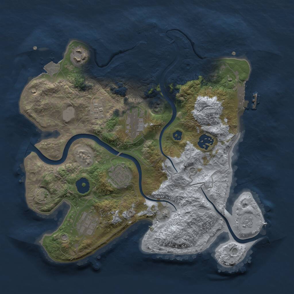 Rust Map: Procedural Map, Size: 3000, Seed: 22726, 12 Monuments
