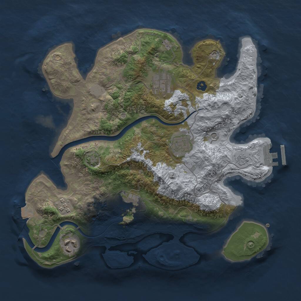 Rust Map: Procedural Map, Size: 3000, Seed: 6969421, 10 Monuments