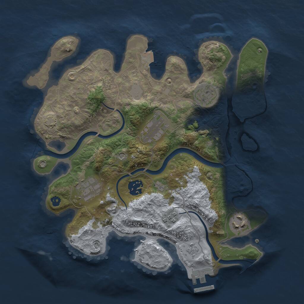 Rust Map: Procedural Map, Size: 3000, Seed: 381210849, 11 Monuments