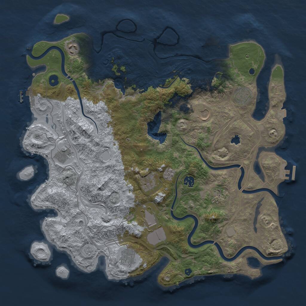 Rust Map: Procedural Map, Size: 4250, Seed: 89516172, 16 Monuments