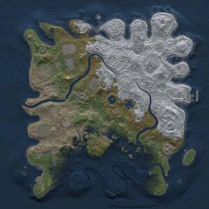 Thumbnail Rust Map: Procedural Map, Size: 3900, Seed: 10628, 15 Monuments