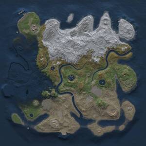 Thumbnail Rust Map: Procedural Map, Size: 3500, Seed: 592514942, 14 Monuments