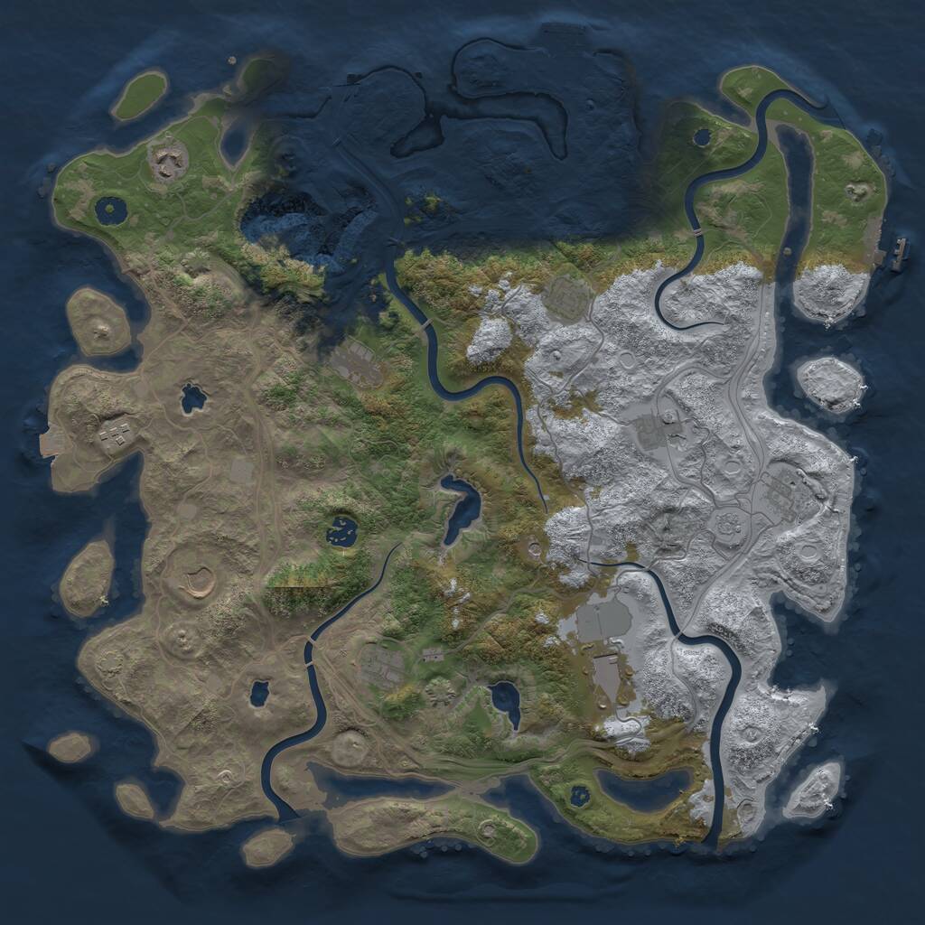 Rust Map: Procedural Map, Size: 4500, Seed: 259177686, 16 Monuments
