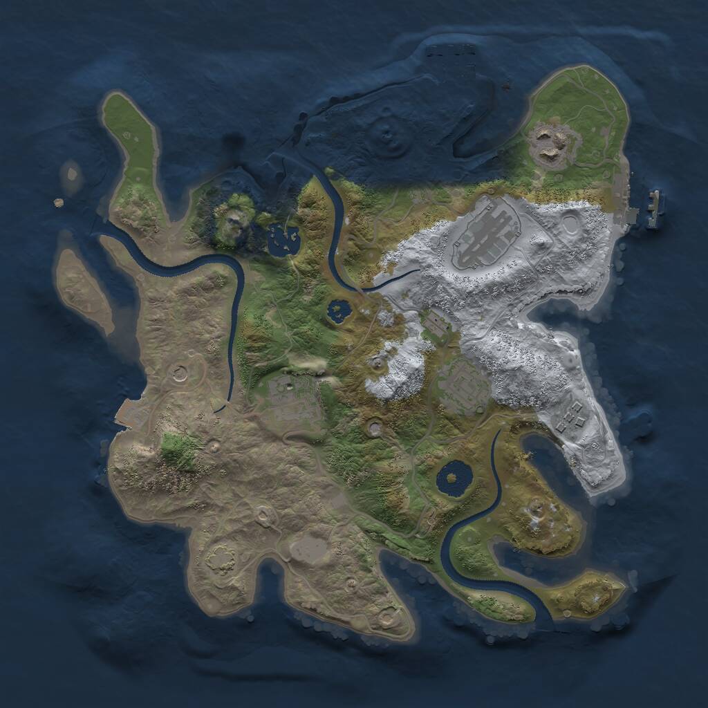 Rust Map: Procedural Map, Size: 3000, Seed: 290490485, 11 Monuments