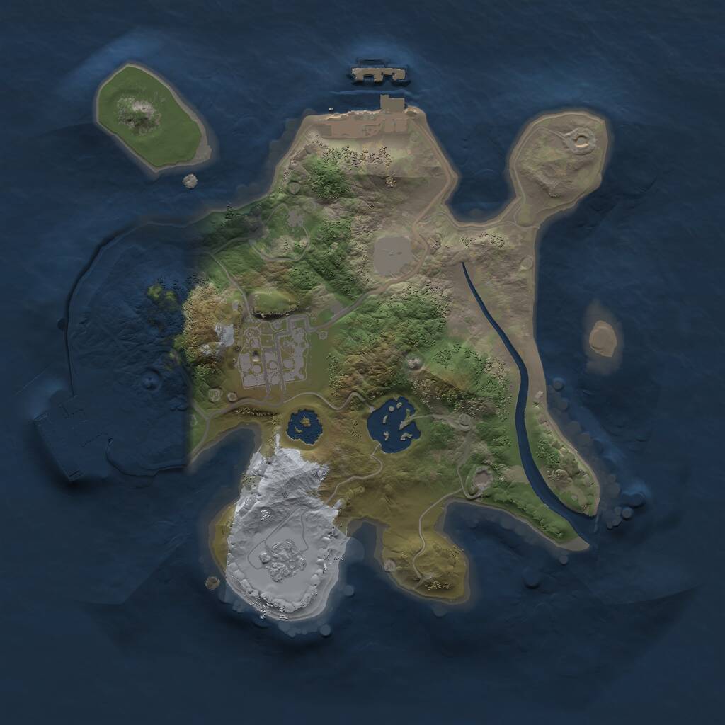 Rust Map: Procedural Map, Size: 2100, Seed: 543625, 6 Monuments