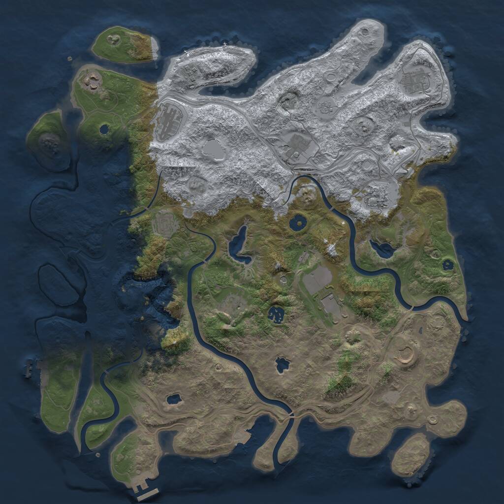 Rust Map: Procedural Map, Size: 4500, Seed: 107750102, 17 Monuments