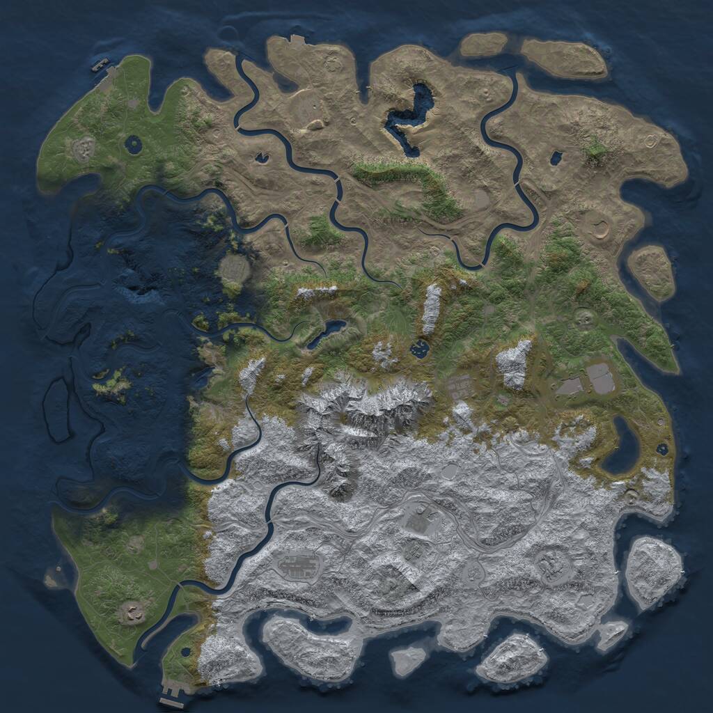 Rust Map: Procedural Map, Size: 6000, Seed: 1578359692, 17 Monuments