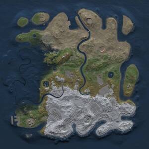Thumbnail Rust Map: Procedural Map, Size: 3700, Seed: 307855809, 15 Monuments