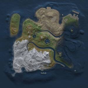 Thumbnail Rust Map: Procedural Map, Size: 2500, Seed: 1943858554, 6 Monuments