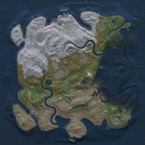 Thumbnail Rust Map: Procedural Map, Size: 3750, Seed: 4633416, 14 Monuments