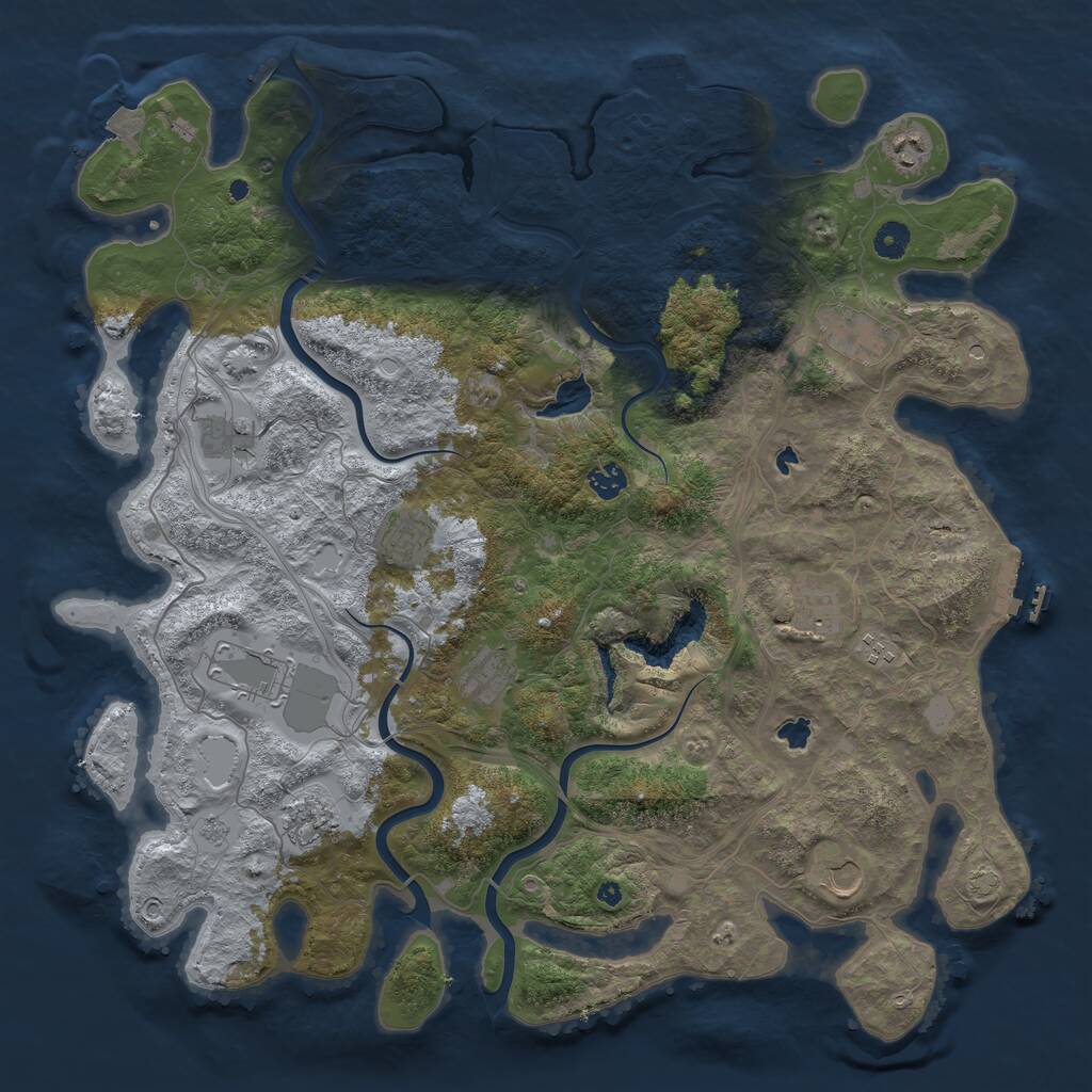 Rust Map: Procedural Map, Size: 4500, Seed: 96791406, 17 Monuments