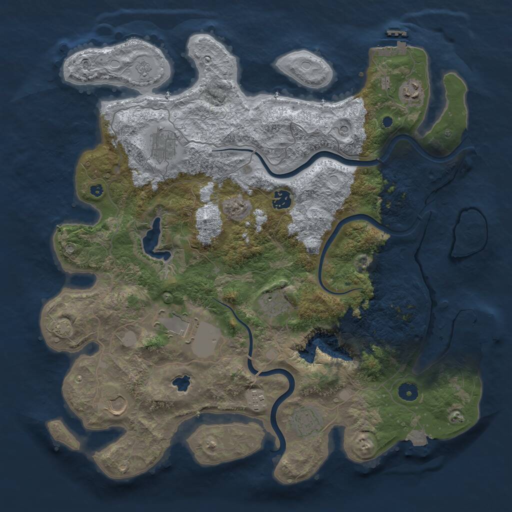Rust Map: Procedural Map, Size: 4000, Seed: 101012026, 14 Monuments