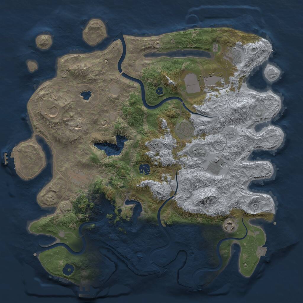 Rust Map: Procedural Map, Size: 4000, Seed: 1524613515, 15 Monuments