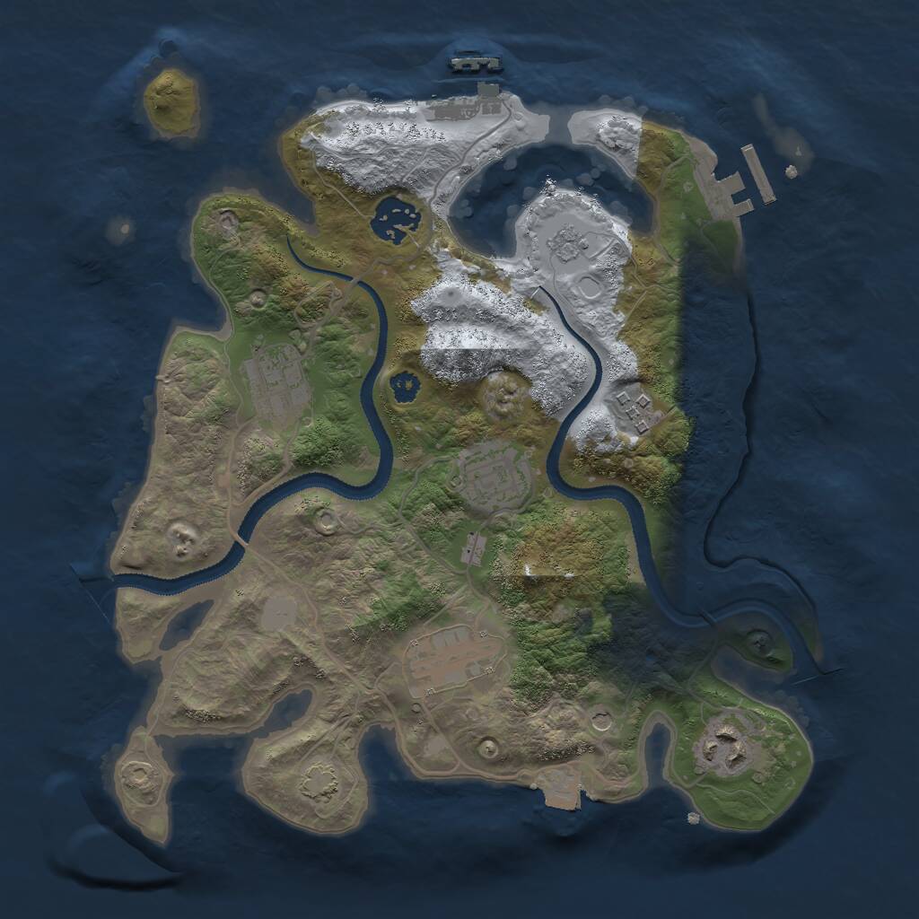 Rust Map: Procedural Map, Size: 3000, Seed: 219876883, 12 Monuments