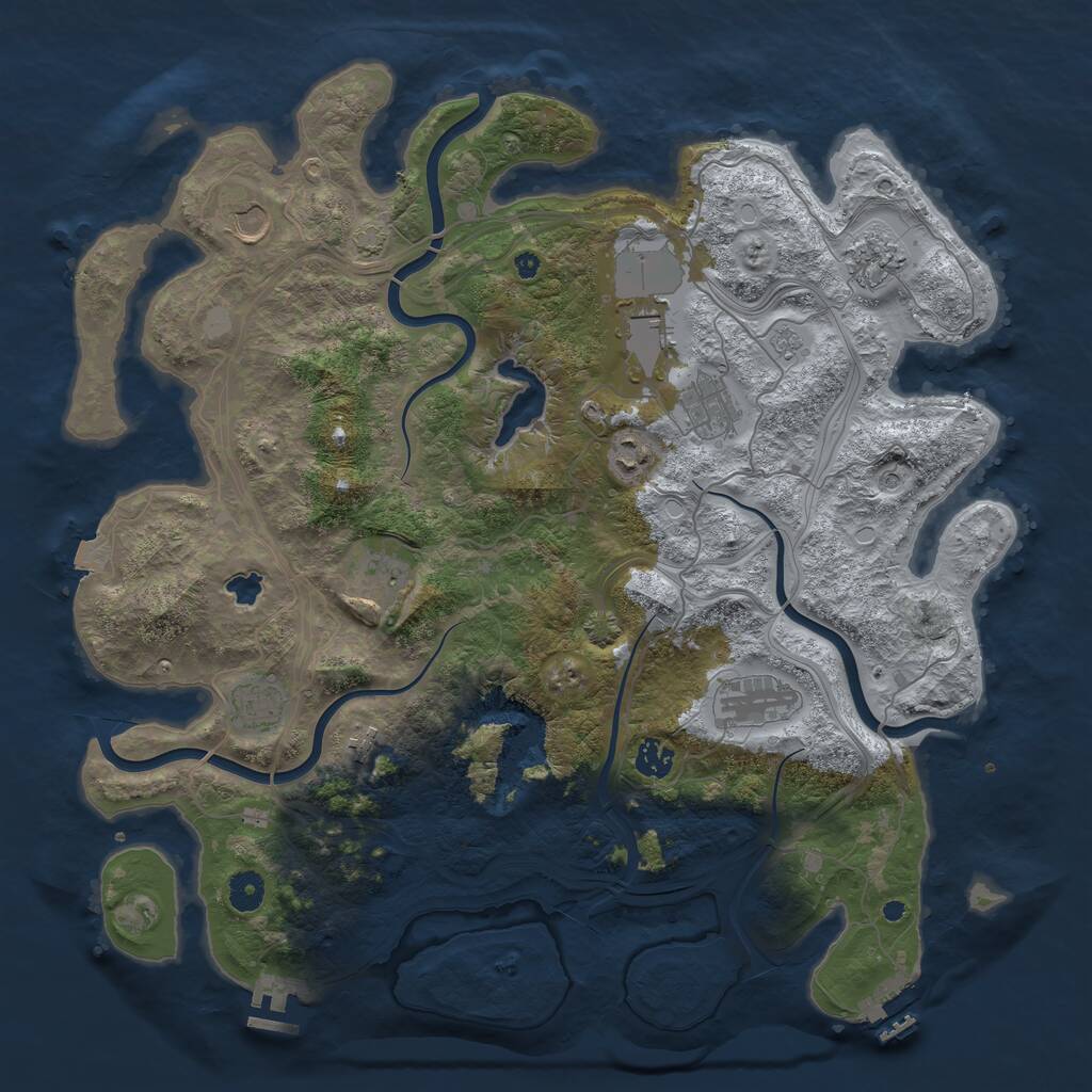 Rust Map: Procedural Map, Size: 4250, Seed: 1855581678, 16 Monuments