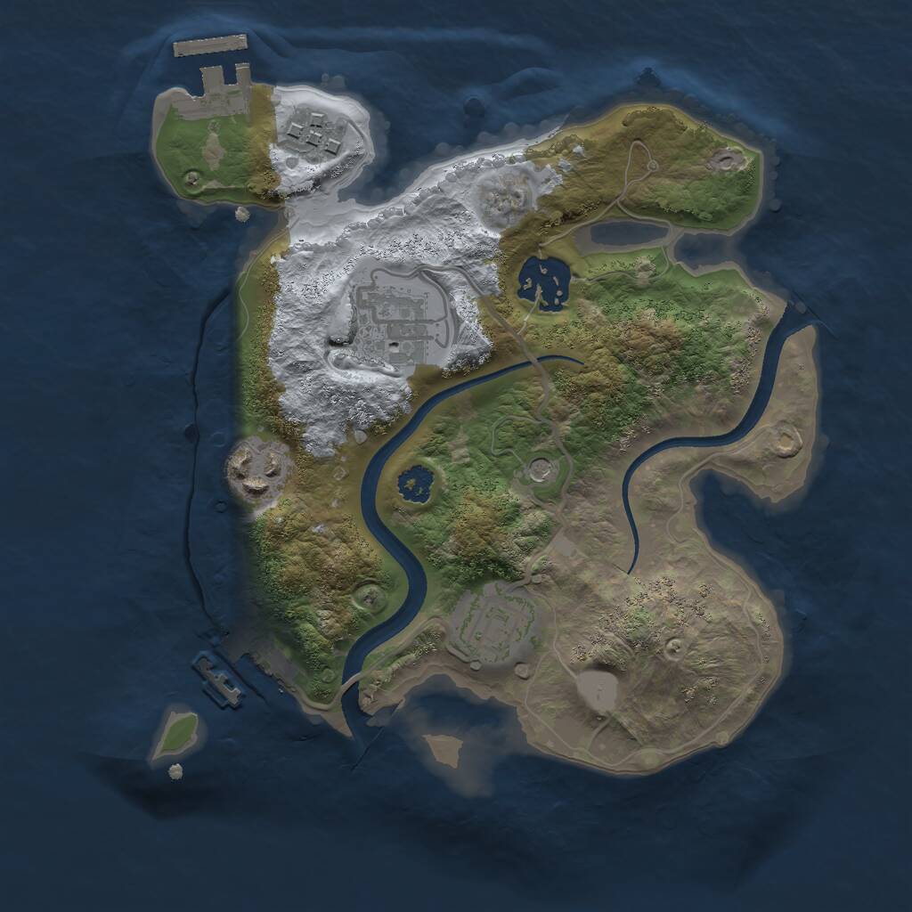 Rust Map: Procedural Map, Size: 2500, Seed: 421295977, 9 Monuments