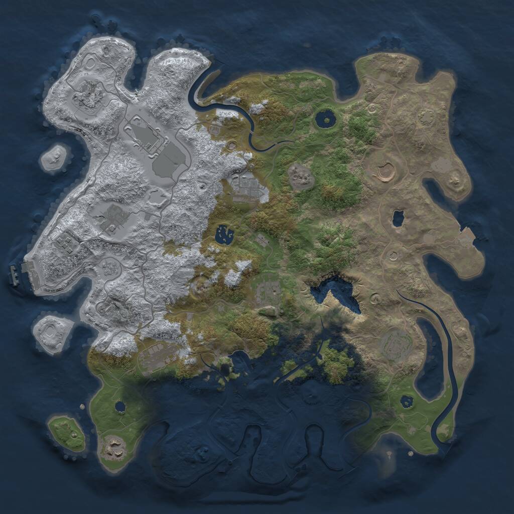 Rust Map: Procedural Map, Size: 4000, Seed: 1364988456, 16 Monuments