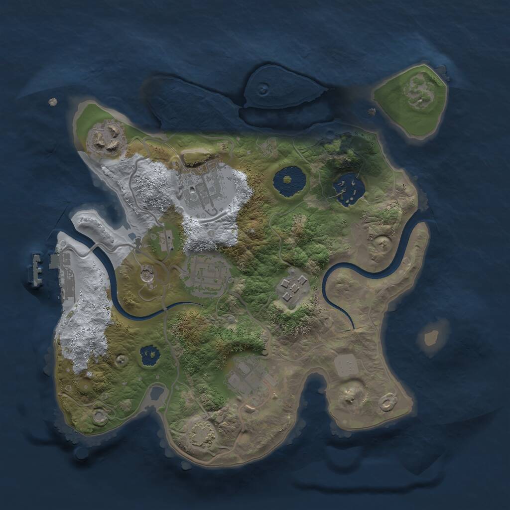 Rust Map: Procedural Map, Size: 2500, Seed: 1921750260, 10 Monuments
