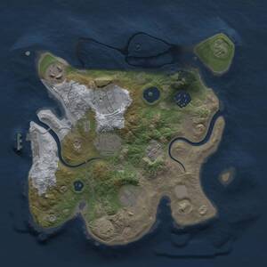 Thumbnail Rust Map: Procedural Map, Size: 2500, Seed: 1921750260, 10 Monuments