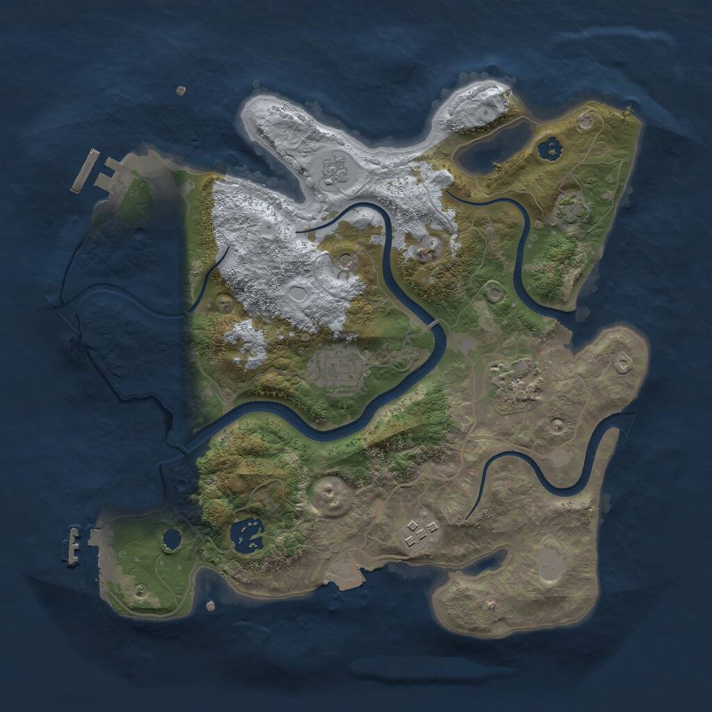 Rust Map: Procedural Map, Size: 3000, Seed: 577073072, 10 Monuments