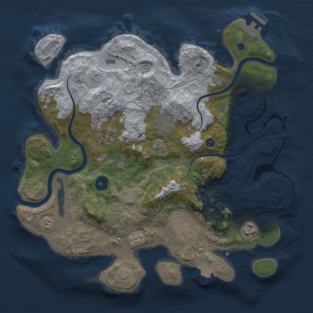 Rust Map: Procedural Map, Size: 3400, Seed: 2088663505, 10 Monuments