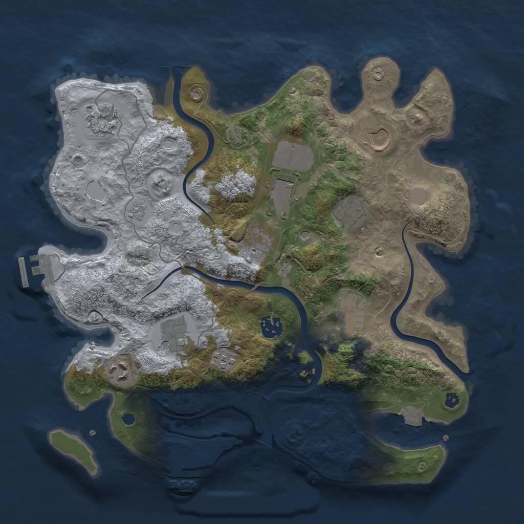 Rust Map: Procedural Map, Size: 3500, Seed: 181336, 16 Monuments