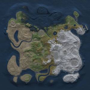 Thumbnail Rust Map: Procedural Map, Size: 3500, Seed: 720933403, 14 Monuments