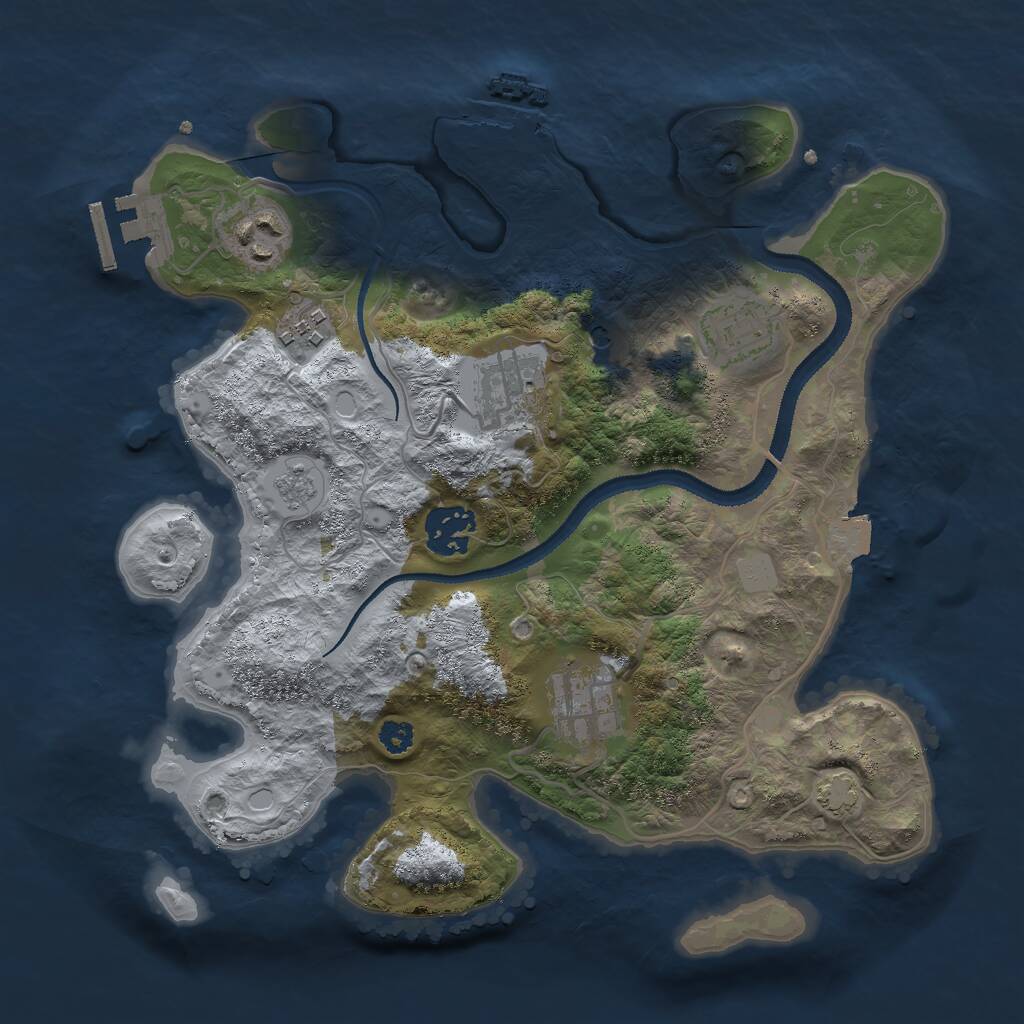 Rust Map: Procedural Map, Size: 3000, Seed: 1600545643, 12 Monuments