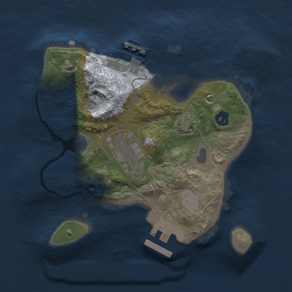 Rust Map: Procedural Map, Size: 2000, Seed: 1134055422, 6 Monuments