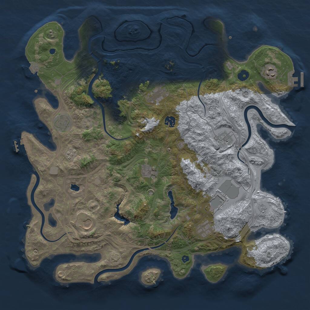 Rust Map: Procedural Map, Size: 4250, Seed: 1951528979, 16 Monuments