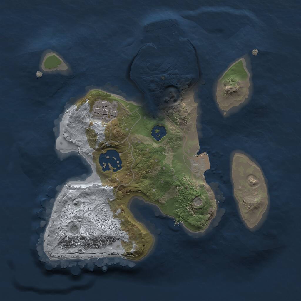 Rust Map: Procedural Map, Size: 2000, Seed: 523213, 4 Monuments