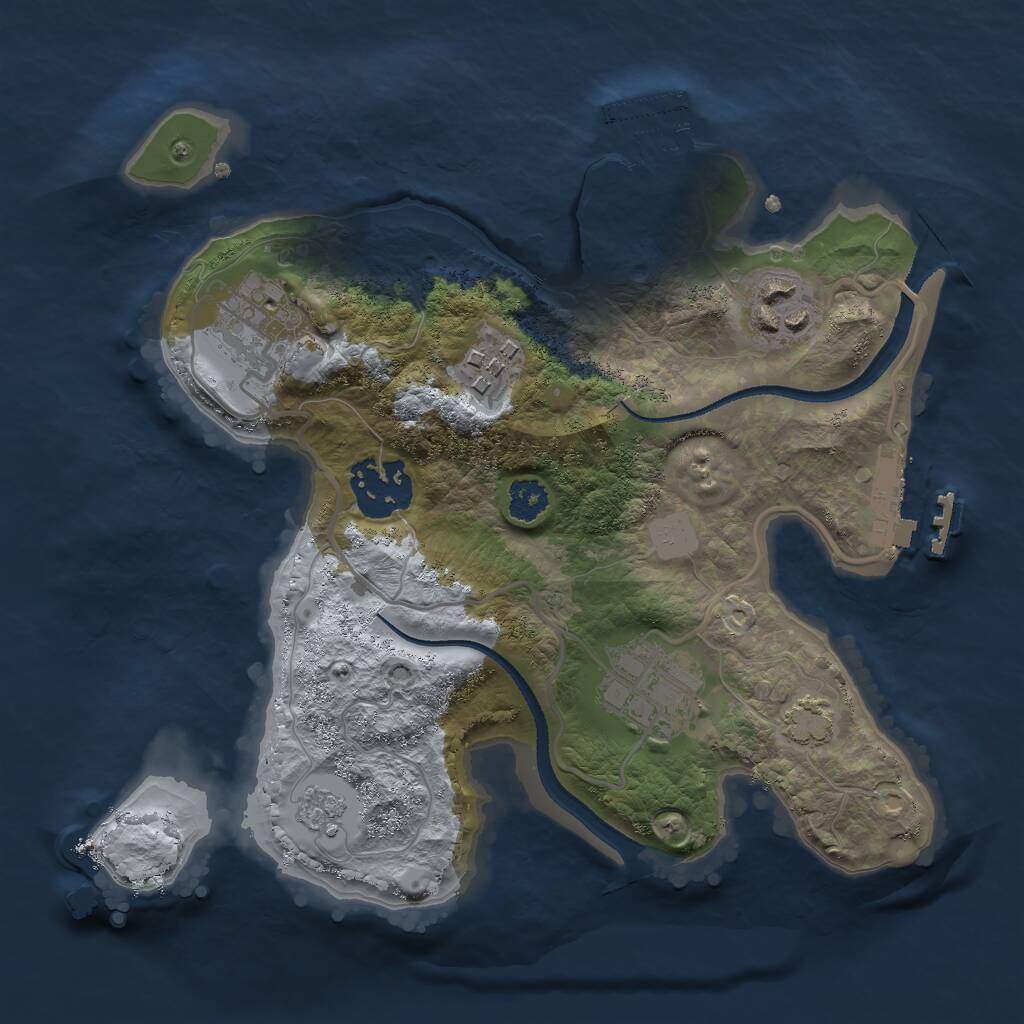 Rust Map: Procedural Map, Size: 2500, Seed: 625491300, 10 Monuments