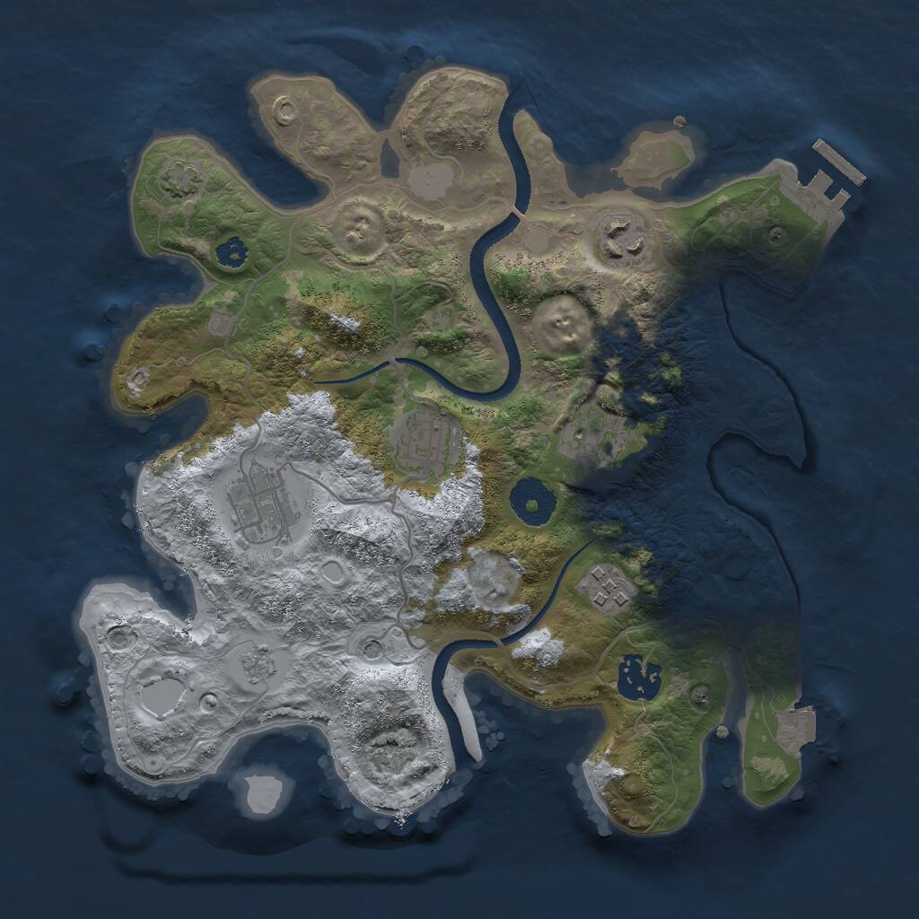 Rust Map: Procedural Map, Size: 3000, Seed: 307929964, 11 Monuments