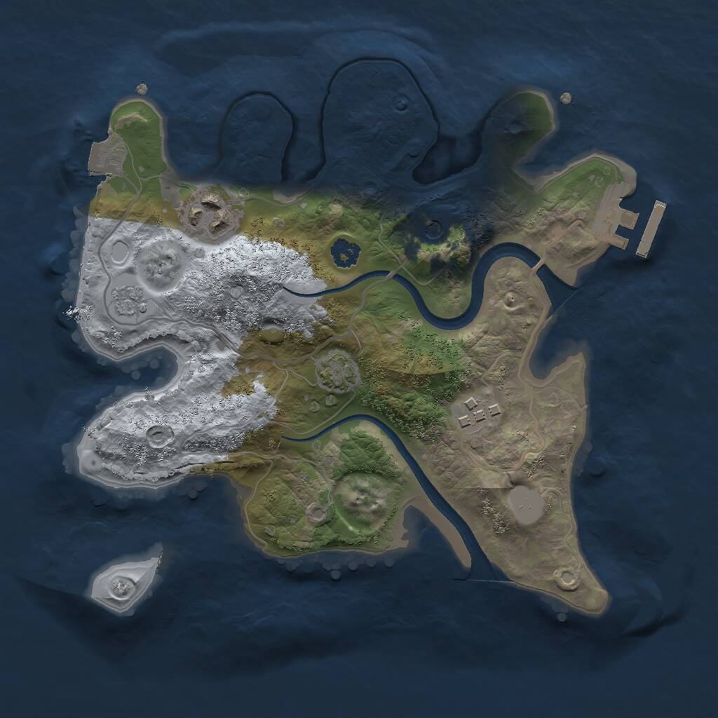 Rust Map: Procedural Map, Size: 2500, Seed: 1817628978, 7 Monuments
