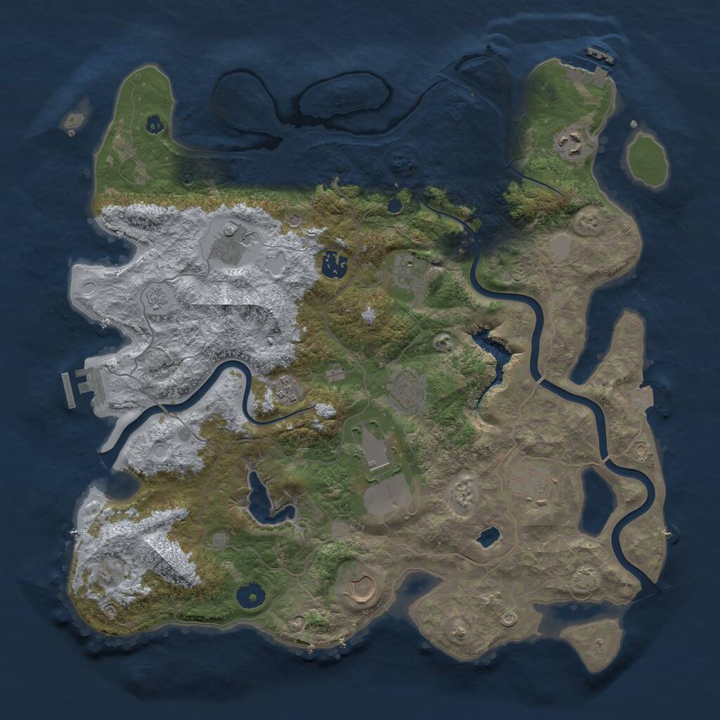 Rust Map: Procedural Map, Size: 4000, Seed: 1719810962, 15 Monuments