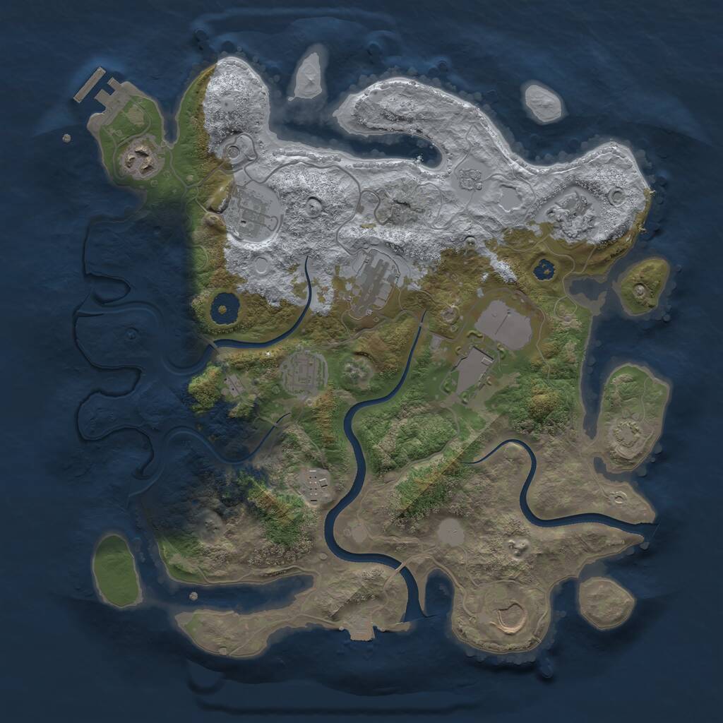 Rust Map: Procedural Map, Size: 3500, Seed: 13371102, 13 Monuments